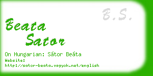 beata sator business card