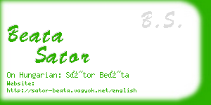 beata sator business card